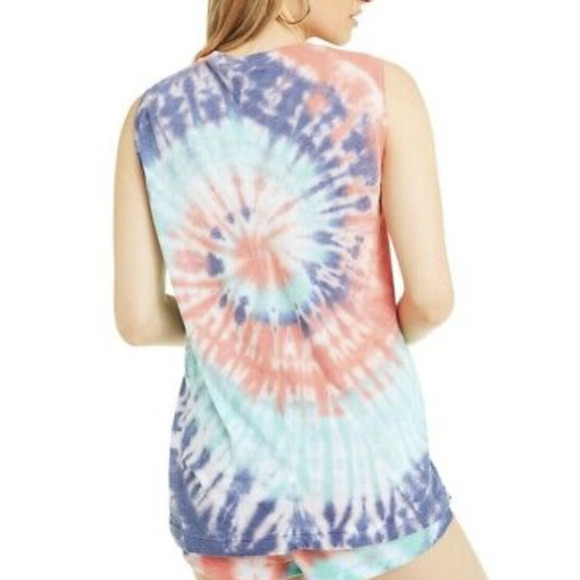 Wildfox Eat Pie Tie‎ Dye Tank Top Muscle T-Shirt Graphic Multicolor NWT XS - Picture 8 of 10